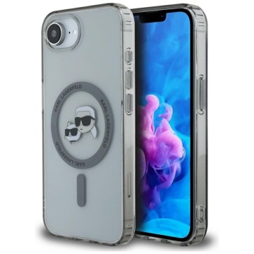 Etui Karl Lagerfeld HardCase IML Karl & Choupette Heads MagSafe do iPhone 17e / 16e, przydymione z c