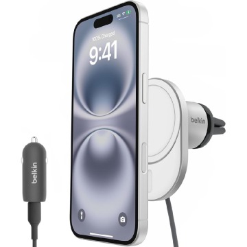 Uchwyt samochodowy magnetyczny Belkin Boost Pro Magnetic Car Charger Qi2 15W Vent Mount MagSafe + ła