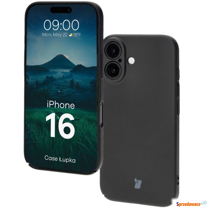 Etui Bizon Case Łupka do iPhone 16, czarne - Etui na smartfony - Legnica