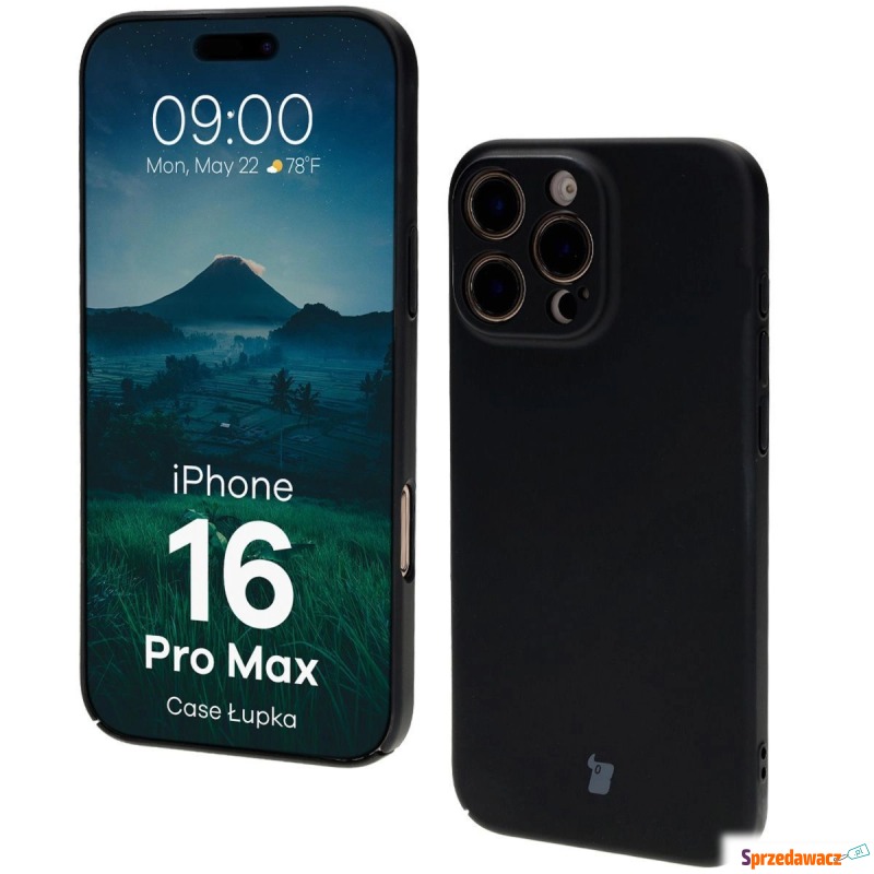 Etui Bizon Case Łupka do iPhone 16 Pro Max, czarne - Etui na smartfony - Białystok