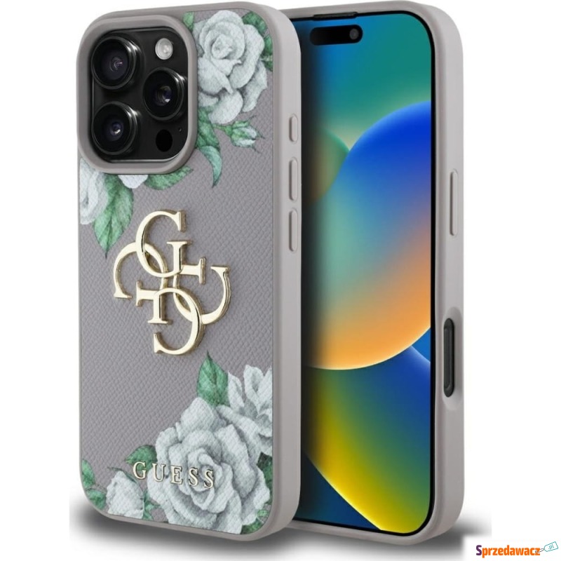 Etui Guess Grained Roses Big 4G do iPhone 16 Pro,... - Etui na smartfony - Żory