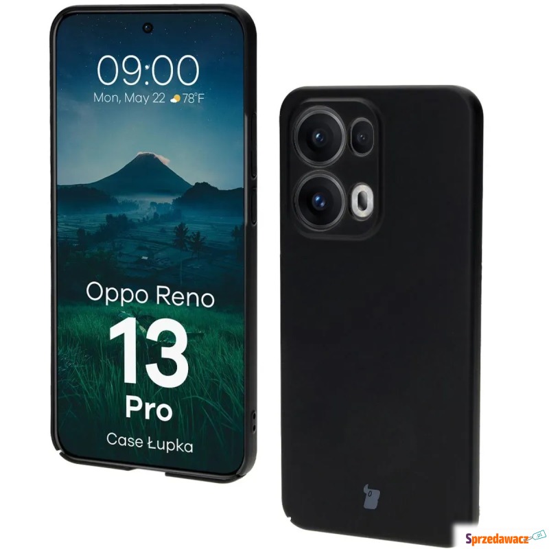 Etui Bizon Case Łupka do Oppo Reno13 Pro, czarne - Etui na smartfony - Włocławek