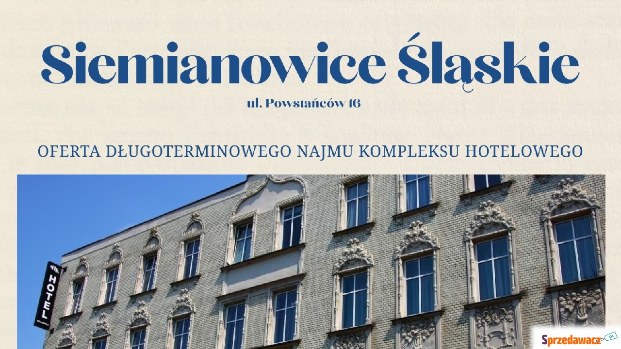 Działający obiekt hotelowy pod...
