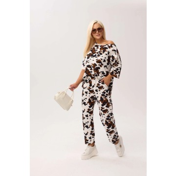 Bawełniany komplet damski Rodeo w print zwierzęcy PLUS SIZE XXL OVERSIZE