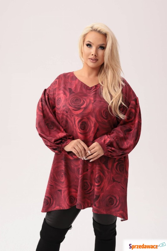 Oversize'owa tunika Amalia - elegancja w rozkwicie... - Bluzki i koszule damskie - Sieradz