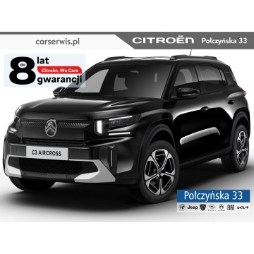 Citroen C3 Aircross - 145 KM Hybrid| wersja Max |Noir Perla Nera| 8 lat gwarancji