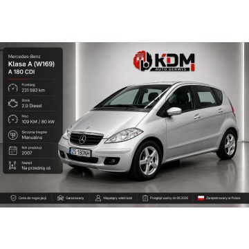 Mercedes A 180 W169 2007r 2.0 109KM Zadbany|