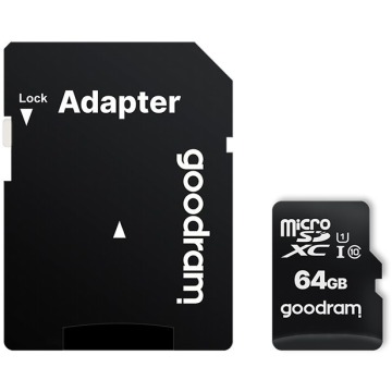 GOODRAM 64GB microSDXC class 10 UHS I + adapter