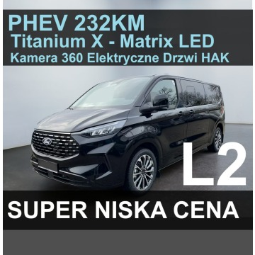 Ford Tourneo Custom - PHEV 232KM  Plug-in Kamera 360 Elektryczne Drzwi Hak Super Cena