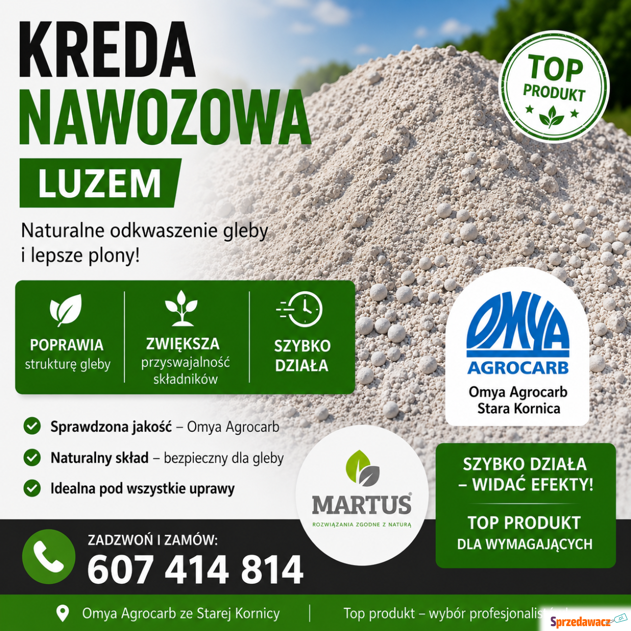 Wapno nawozowe - Kreda nawozowa...