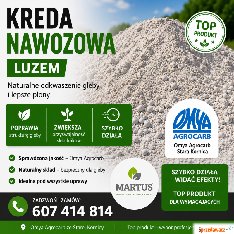 Wapno nawozowe - Kreda nawozowa Omya Agrocarb... - Nawozy, ochrona roliślin - Kutno