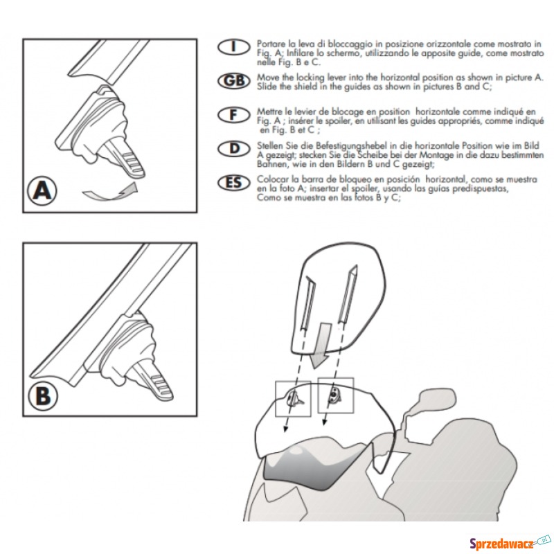 GIVI SZYBA REGULOWANA 'AIRFLOW KTM 390 / 790 /... - Kierownica i licznik - Kraśnik