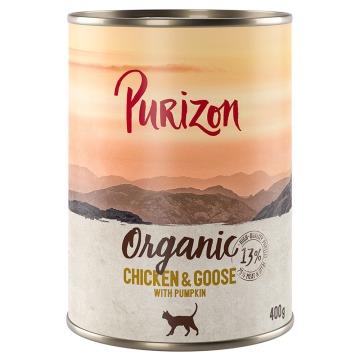 Korzystny pakiet Purizon Organic, 24 x 400 g - Kurczak i gęś z dynią
