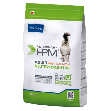 Virbac Veterinary HPM Adult Neutered & Entire Cat, łosoś - 2 x 7 kg