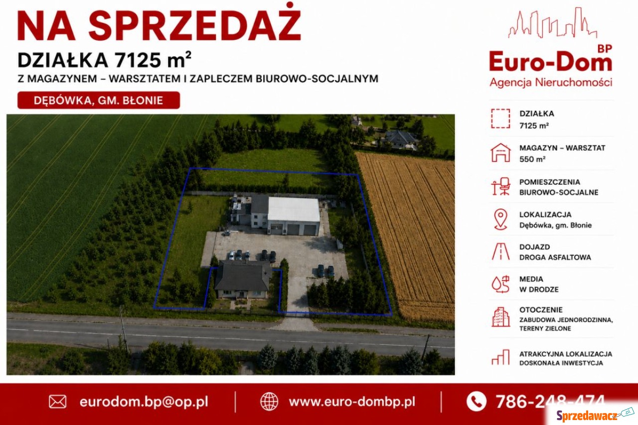 Magazyn 550m2 działka 7125m2 w...