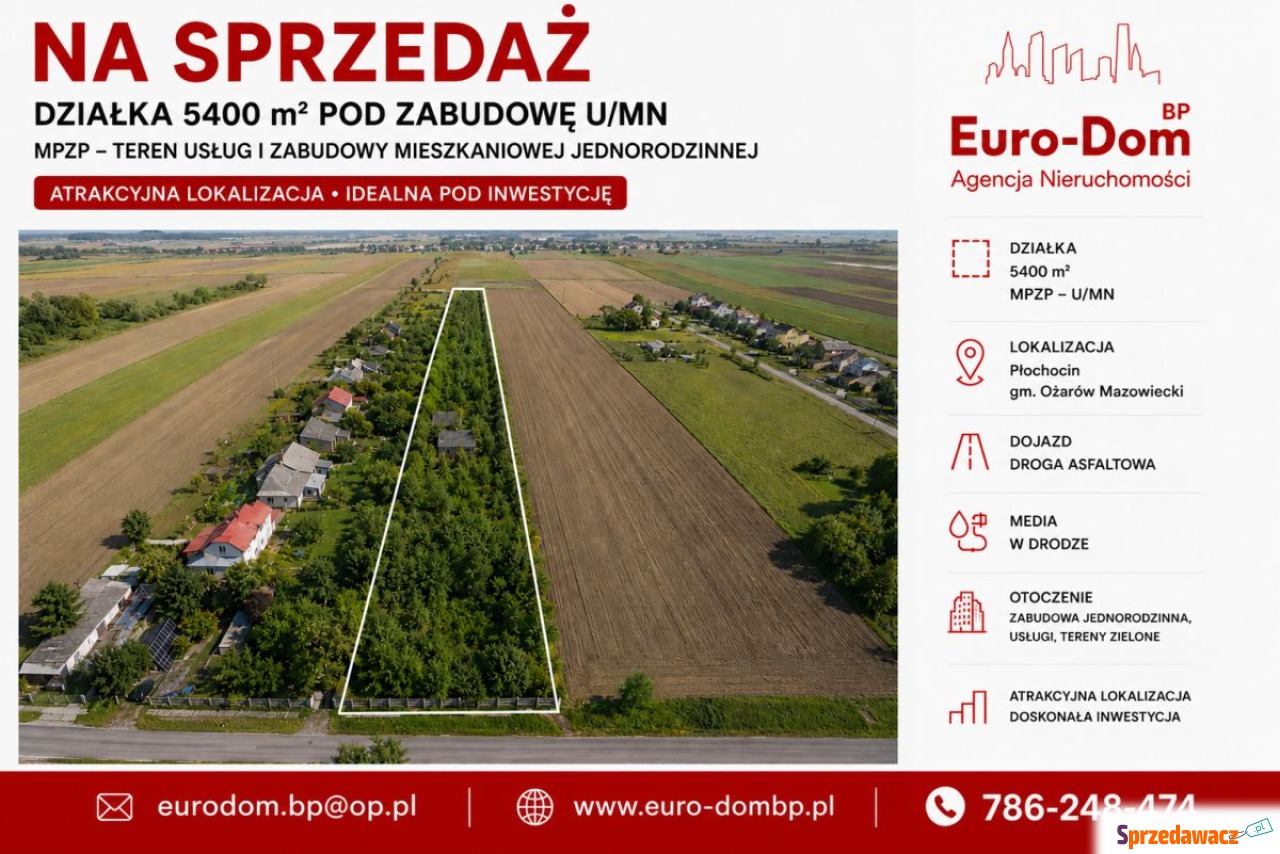 Płochocin 5400m2 działka budowlana