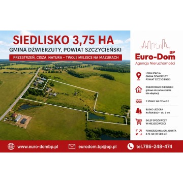 Siedlisko na Mazurach 3,75ha Dźwierzuty