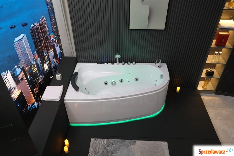 Wanna z hydromasażem EBX-101 R PRAWA prostokątna... - Wanny - Grabówka
