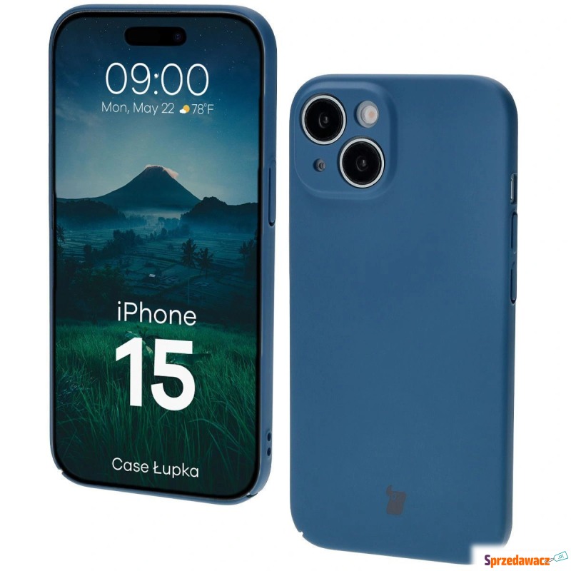 Etui Bizon Case Łupka do iPhone 15, niebieskie - Etui na smartfony - Radom