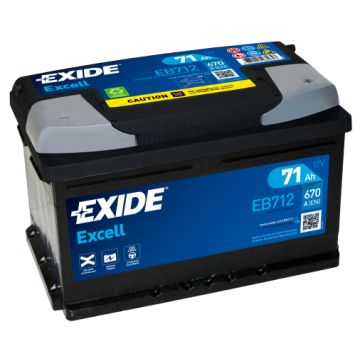 Akumulator 71Ah 670A EB712 Exide Excell