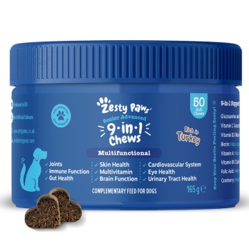 Zesty Paws Senior Advanced 9-in-1 Chews, z indykiem - 2 x 50 tabletek do żucia
