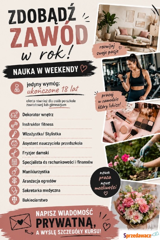 Zdobądź nowy zawód w rok! - Szkolenia, kursy stacjonarne - Białystok