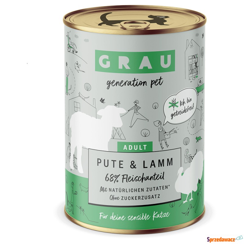 GRAU Schlemmertopfchen, 6 x 400 g, bez zbóż -... - Karmy dla kotów - Lublin