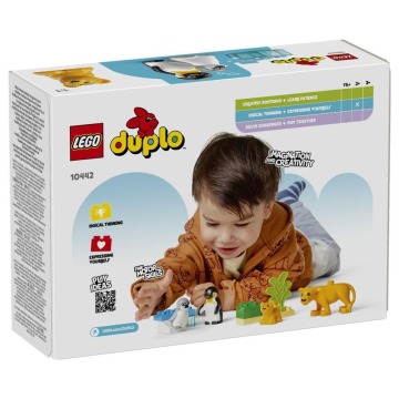 Klocki konstrukcyjne LEGO Duplo Town 10442 Rodziny dzikich zwierząt: pingwiny i lwy