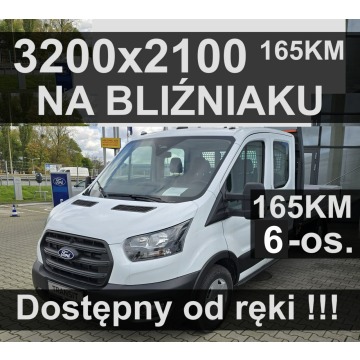 Ford Transit - 6-os Skrzynia na bliźniaku 3800x2100 Hak 165KM Podwójna kabina od ręki