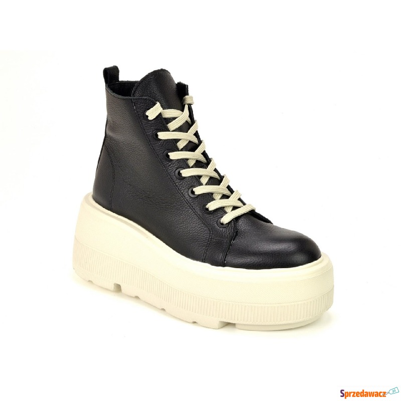 Czarne Sneakersy  Kampa  N1003 czarne 417  - Trzewiki damskie - Białystok