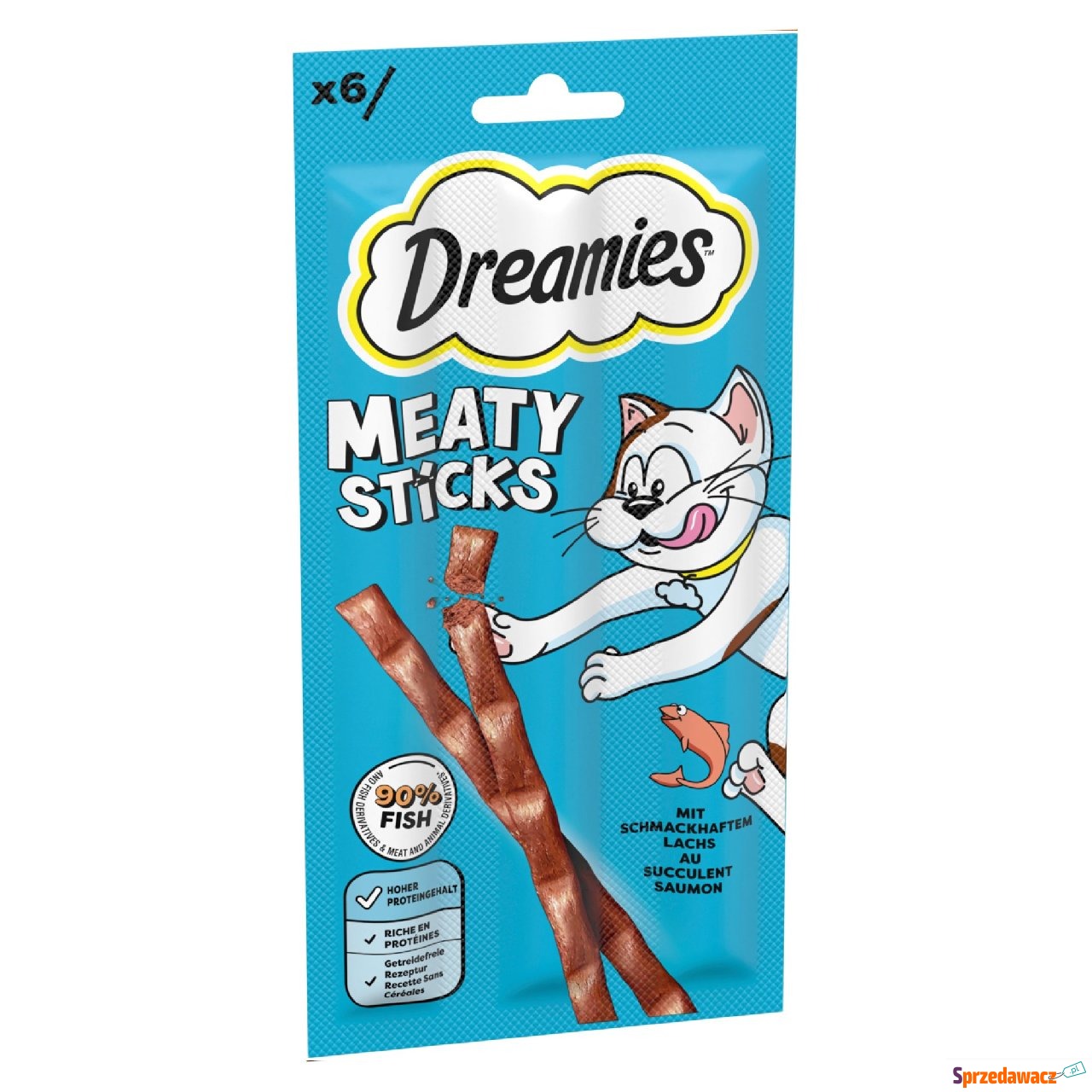 Dreamies Meaty Sticks - Łosoś (6...
