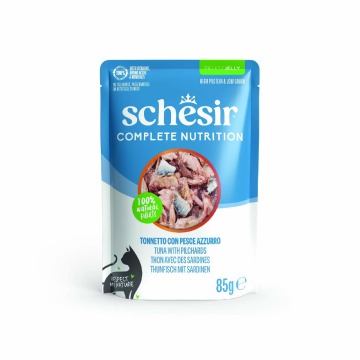 Korzystny pakiet Schesir Complete Nutrition filet w galarecie, 24 x 85 g - Tuńczyk z sardynkami