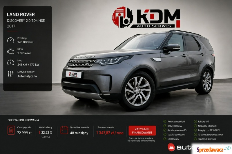 Land Rover Discovery  SUV 2017,  2.0 diesel, automat - Na sprzedaż za 69 999 zł - Szczecin