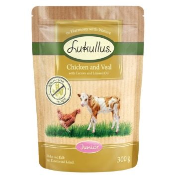 Lukullus Naturkost Junior, 6 x 300 g - Kurczak i cielęcina