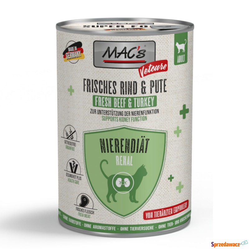 MAC's CAT Vetcare Renal, 6 x 400 g - Wołowina... - Karmy dla kotów - Koszalin