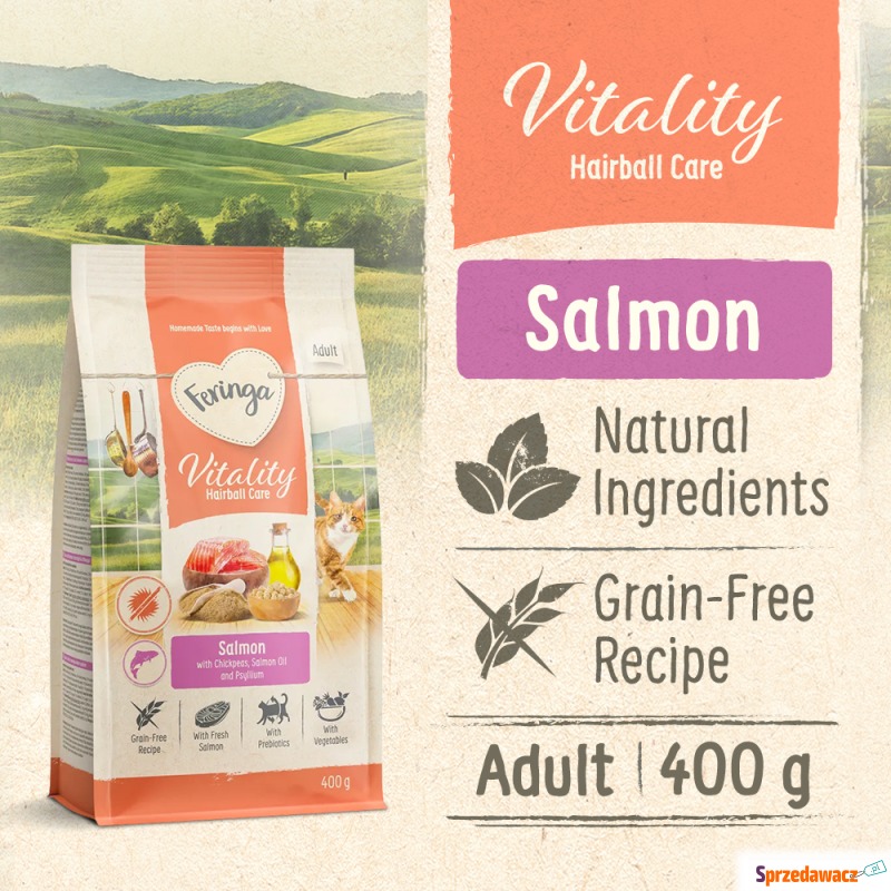 Feringa Vitality Hairball Care, łosoś - 400 g - Karmy dla kotów - Koszalin