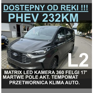 Ford Transit Custom - PHEV 232KM Hybryda Plug-in Limited Kamera 360 Matrix Led L2 Od ręki !!