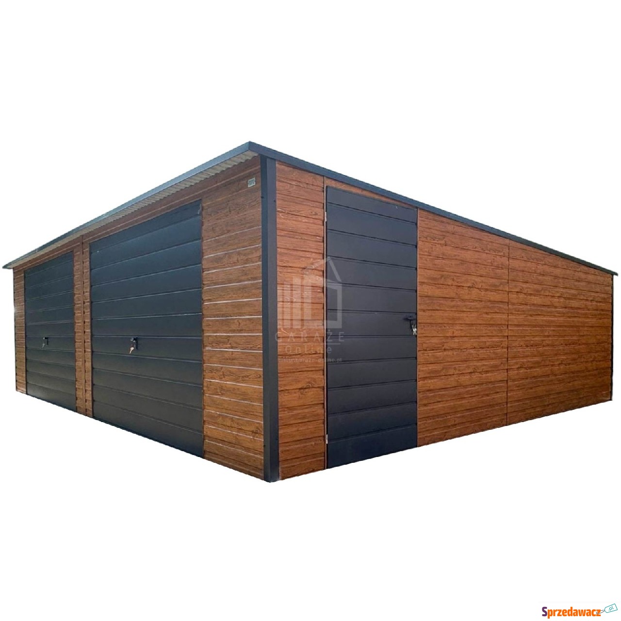 Garaż blaszany 8,5x6m 2x brama...