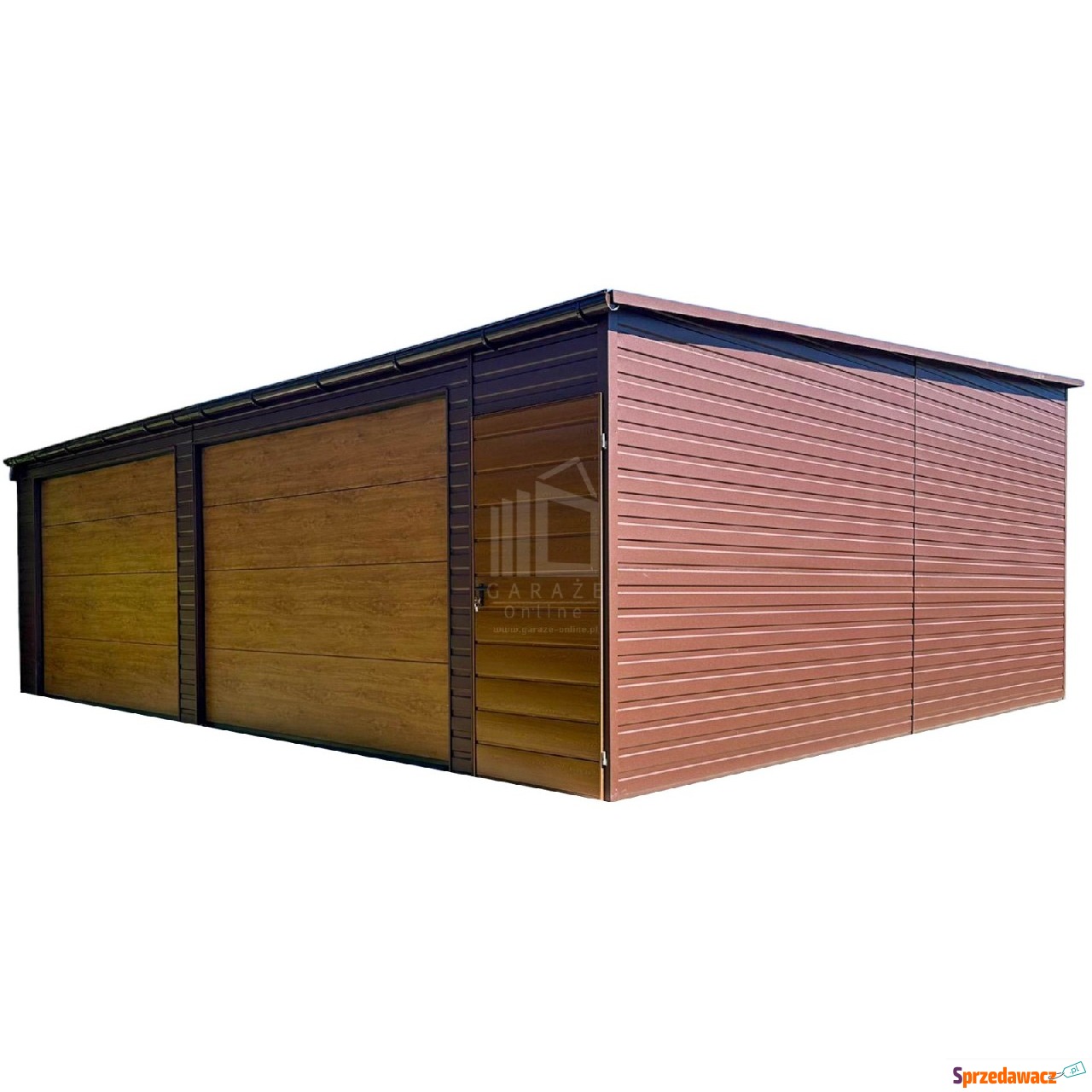 Garaż blaszany 8x6m - 2x brama...
