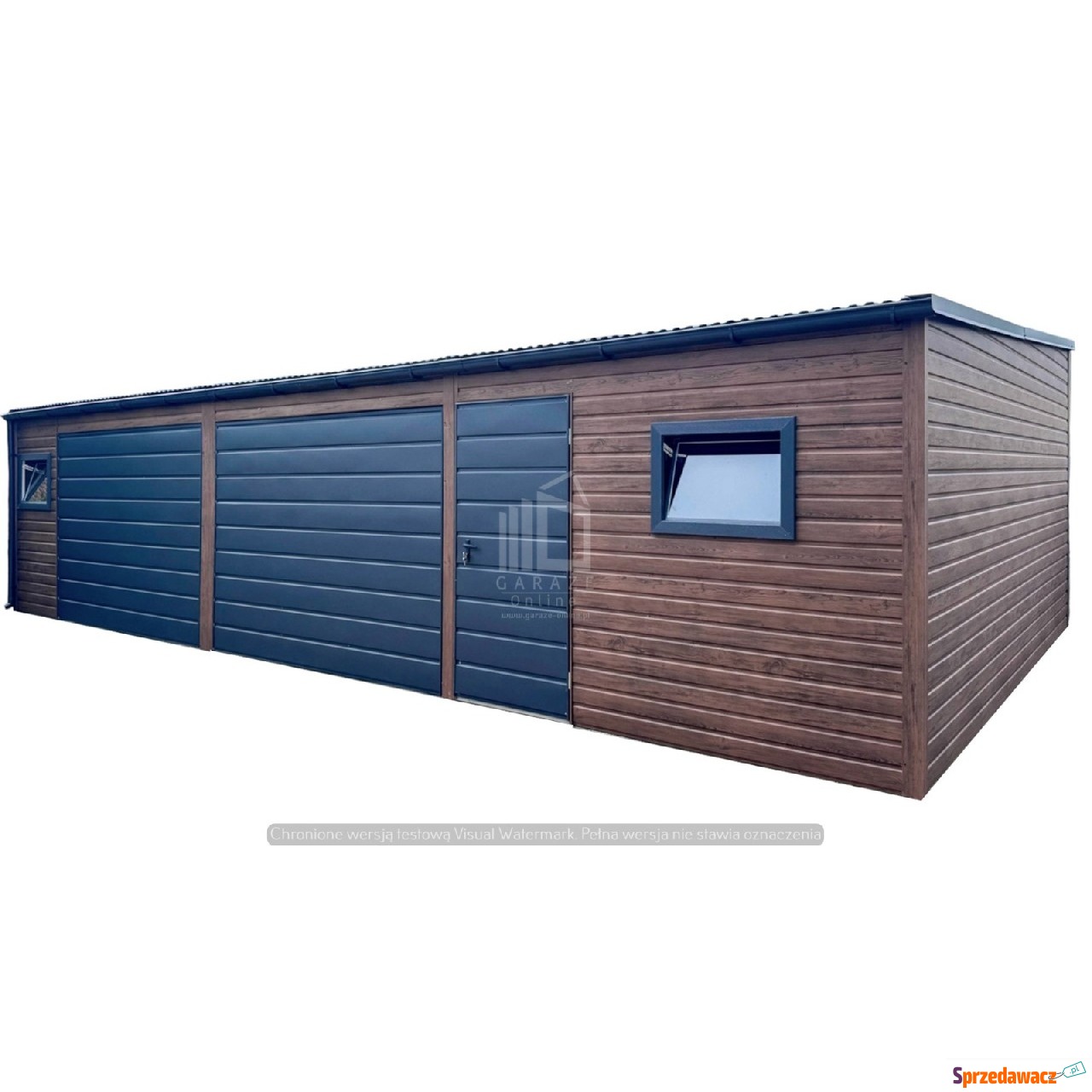 Garaż blaszany 10x3m 2x brama...