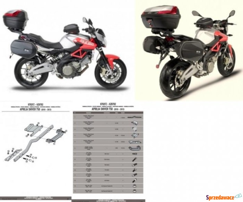 Givi 6702FZ stelaż Monorack Aprilla Shiver 750 - Kufry i bagaż - Wrocław