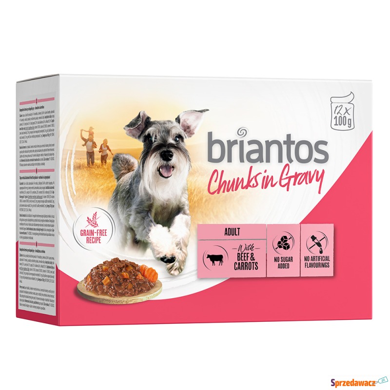 Briantos Chunks w sosie, 12 x 100 g - Wołowina... - Karmy dla psów - Bielsko-Biała