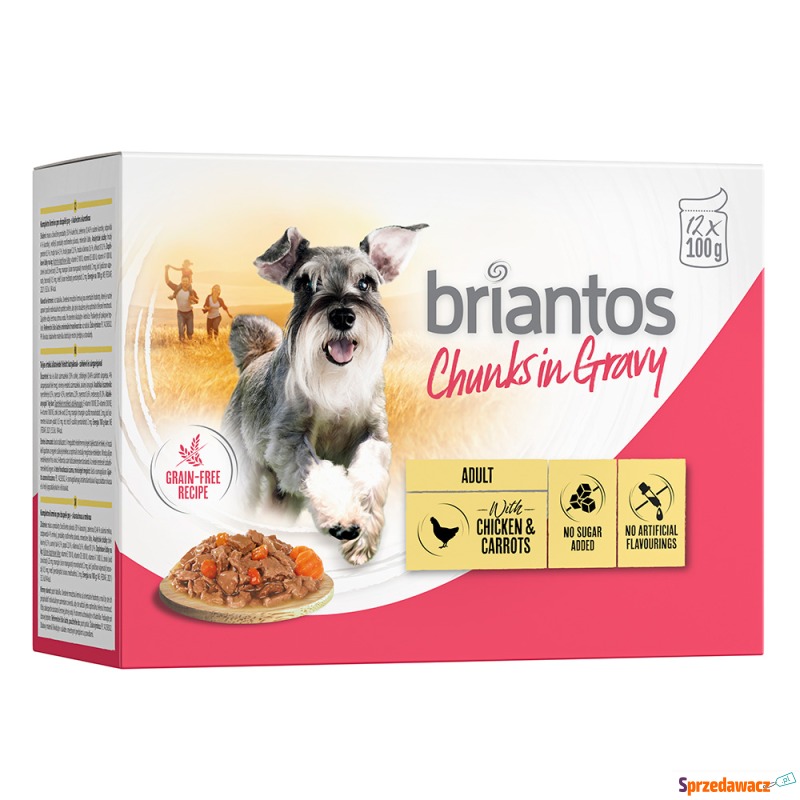 Briantos Chunks w sosie, 12 x 100 g - Kurczak... - Karmy dla psów - Końskie