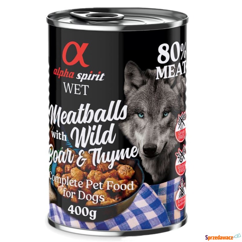alpha spirit Dog Meatballs, 6 x 400 g - Dzik z... - Karmy dla psów - Kielce