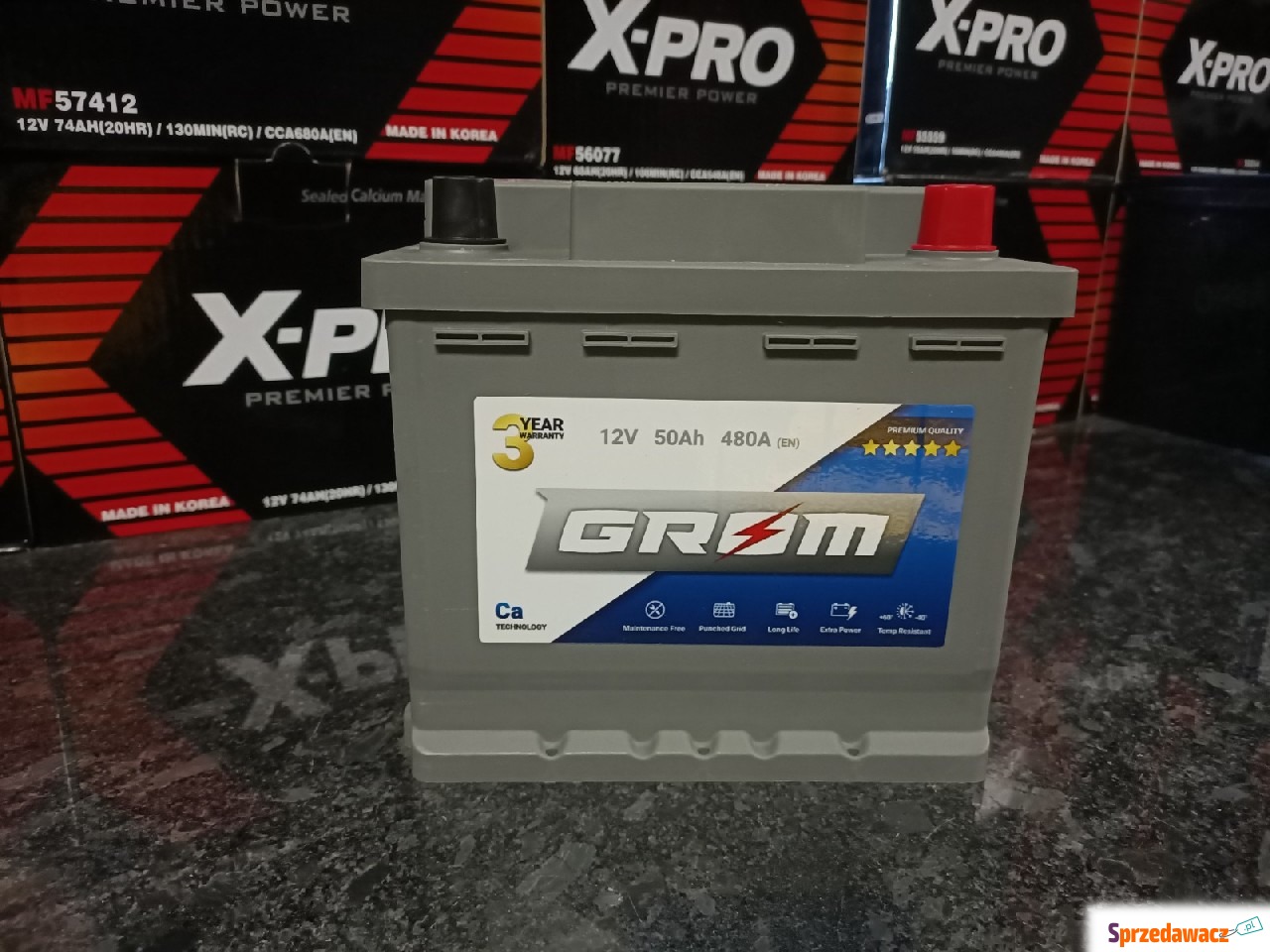 Akumulator GROM Premium 50Ah 480A...