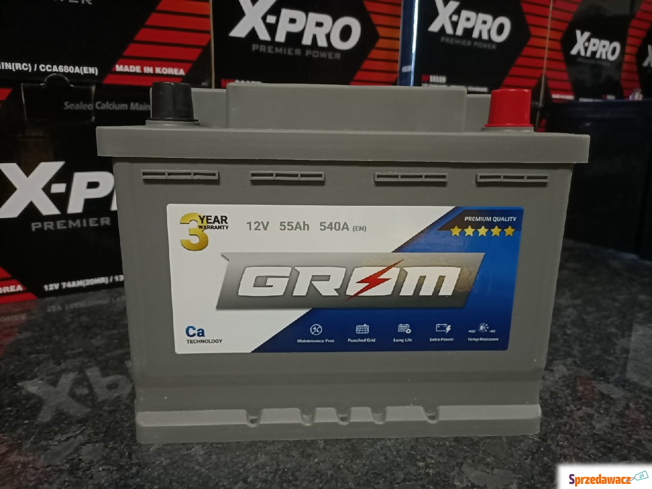 Akumulator GROM Premium 55Ah 540A...