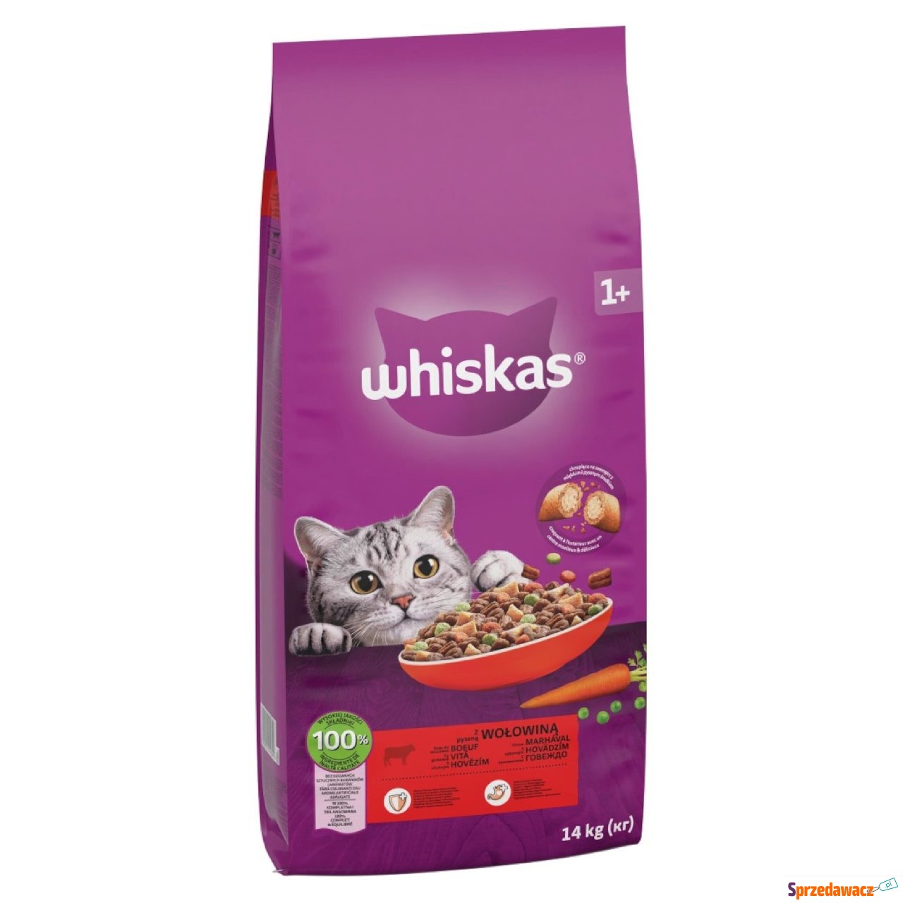 Whiskas 1+ z wołowiną - 2 x 14...