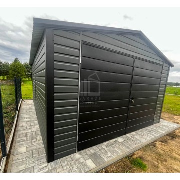 Garaż blaszany 4x5m - brama dwuskrzydłowa - okno... - Garaże i wiaty - Bełchatów - zdjęcie 3