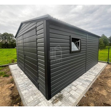 Garaż blaszany 4x5m - brama dwuskrzydłowa - okno... - Garaże i wiaty - Bełchatów - zdjęcie 2