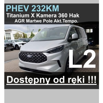 Ford Tourneo Custom - Plug-in Titanium X 232KM L2 Kamera 360 Hak Matrix LED  od ręki !!